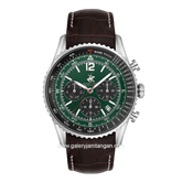 BEVERLY HILLS POLO CLUB BP3723X.372 Brown Dial Green Leather Strap